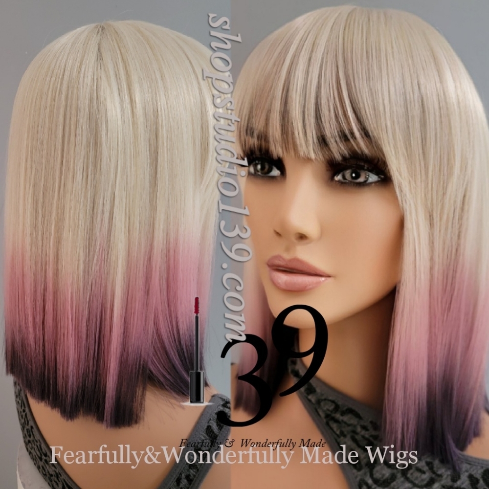 3 tone human hair bang wig